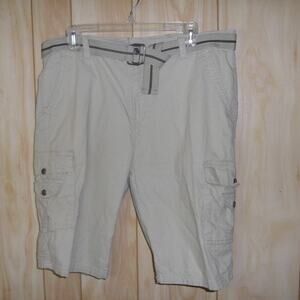 Swiss Cross Original Trailblazer Khaki Men Cargo Knee Length Shorts 36